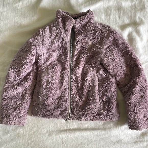 North Face Girls Winter Coat, Child’s Size small, Gray and Purple - Picture 6 of 7